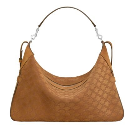 CELINE LARGE STRAP ROMY IN SUEDE CALFSKIN WITH TRIOMPHE ALL OVER