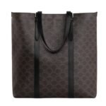 CELINE CABAS WITH BUCKLE IN TRIOMPHE CANVAS AND CALFSKIN