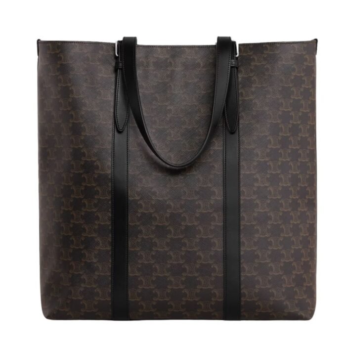 CELINE CABAS WITH BUCKLE IN TRIOMPHE CANVAS AND CALFSKIN