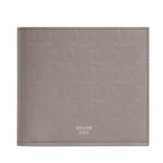 CELINE BI FOLD WALLET WITH COIN COMPARTMENT IN CALFSKIN WITH TRIOMPHE EMBOSSED ANTHRACITE
