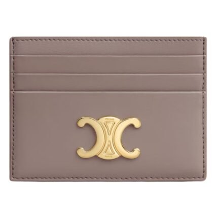 CELINE CARD HOLDER TRIOMPHE IN SHINY CALFSKIN BLACK