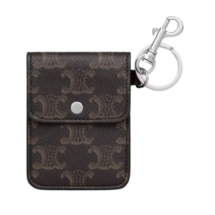 CELINE KEYRING FLAT CARD HOLDER IN TRIOMPHE CANVAS