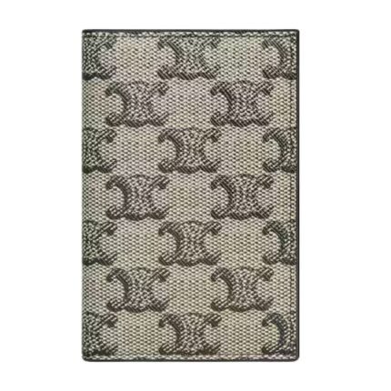 CELINE VERTICAL CARD HOLDER IN TRIOMPHE CANVAS AND CALFSKIN