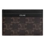 CELINE MEDIUM CARD HOLDER IN TRIOMPHE CANVAS AND CALFSKIN BLACK
