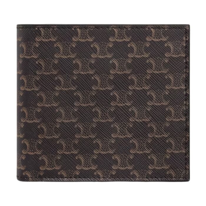 CELINE BI FOLD WALLET IN TRIOMPHE CANVAS BLACK