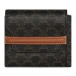 CELINE FLAP ORIGAMI WALLET IN TRIOMPHE CANVAS AND LAMBSKIN