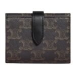 CELINE FINE STRAP WALLET IN TRIOMPHE CANVAS AND LAMBSKIN
