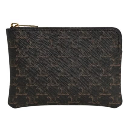 CELINE COIN AND CARD POUCH IN TRIOMPHE CANVAS