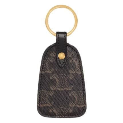 CELINE KEY HOLDER IN TRIOMPHE CANVAS AND CALFSKIN