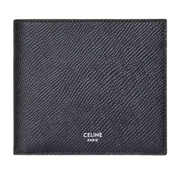 CELINE BI FOLD WALLET WITH COIN COMPARTMENT IN GRAINED CALFSKIN