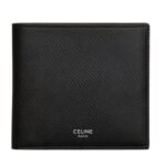 CELINE BI FOLD WALLET IN GRAINED CALFSKIN BLACK