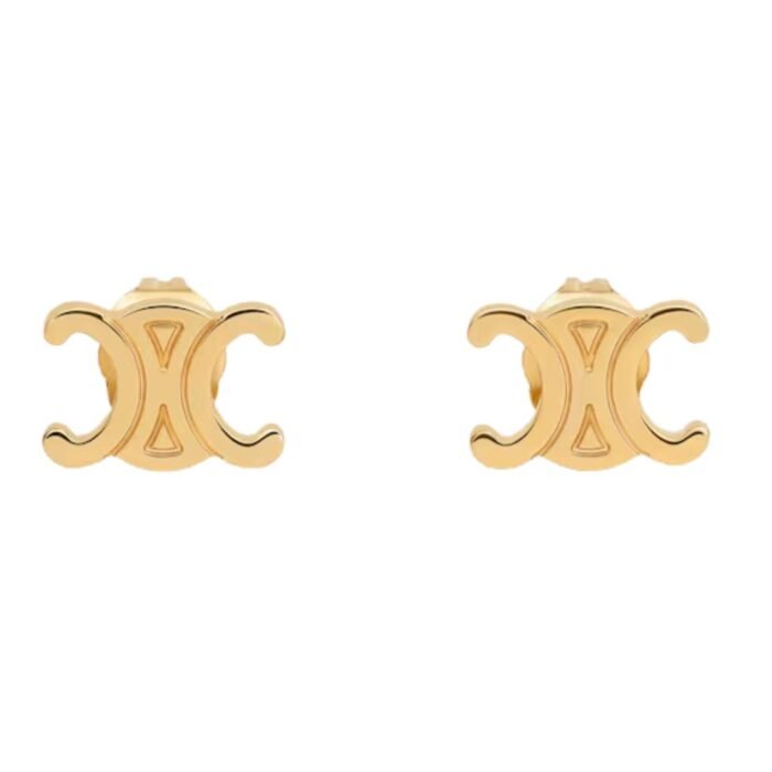 CELINE TRIOMPHE STUDS IN BRASS WITH GOLD FINISH