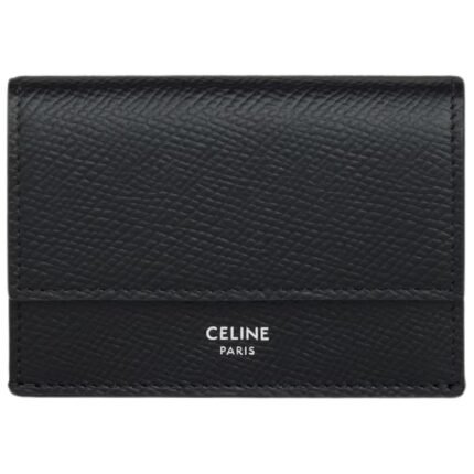 CELINE FOLDED COMPACT WALLET IN GRAINED CALFSKIN