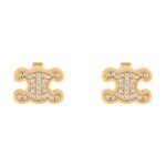 CELINE TRIOMPHE RHINESTONE STUDS IN STRASS AND BRASS WITH GOLD FINISH