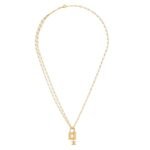 CELINE TRIOMPHE LOCK NECKLACE IN BRASS WITH SILVER FINISH