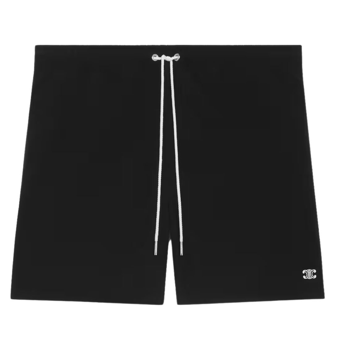 1 CELINE TRIOMPHE SWIM SHORTS IN NYLON BLACK