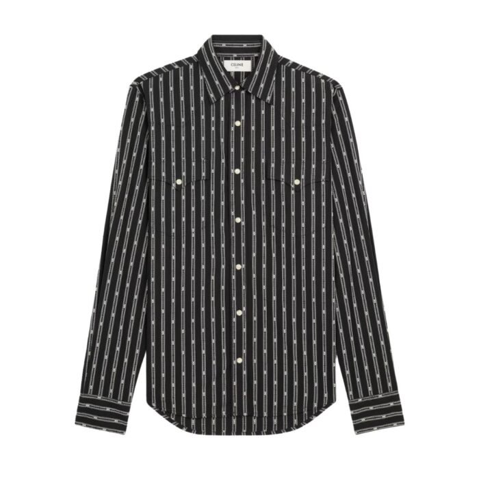 CELINE WESTERN SHIRT IN TRIOMPHE STRIPED COTTON