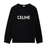 CELINE OVERSIZED SWEATER IN RIBBED WOOL BLACK
