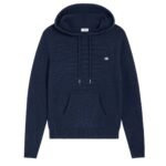 CELINE TRIOMPHE HOODED SWEATER IN CASHMERE WOOL BLACK-OFF WHITE