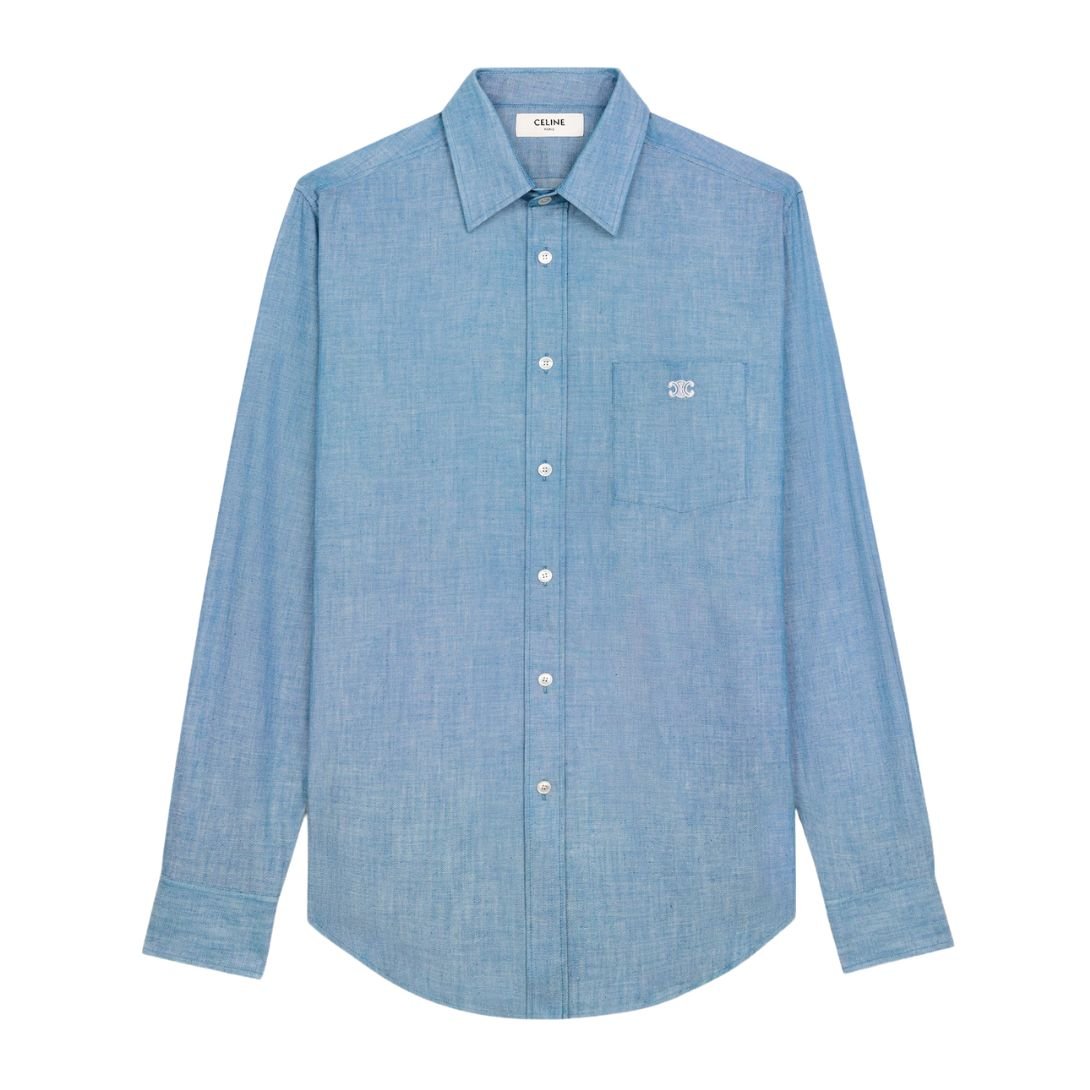 1 CELINE LOOSE SHIRT IN CHAMBRAY COTTON