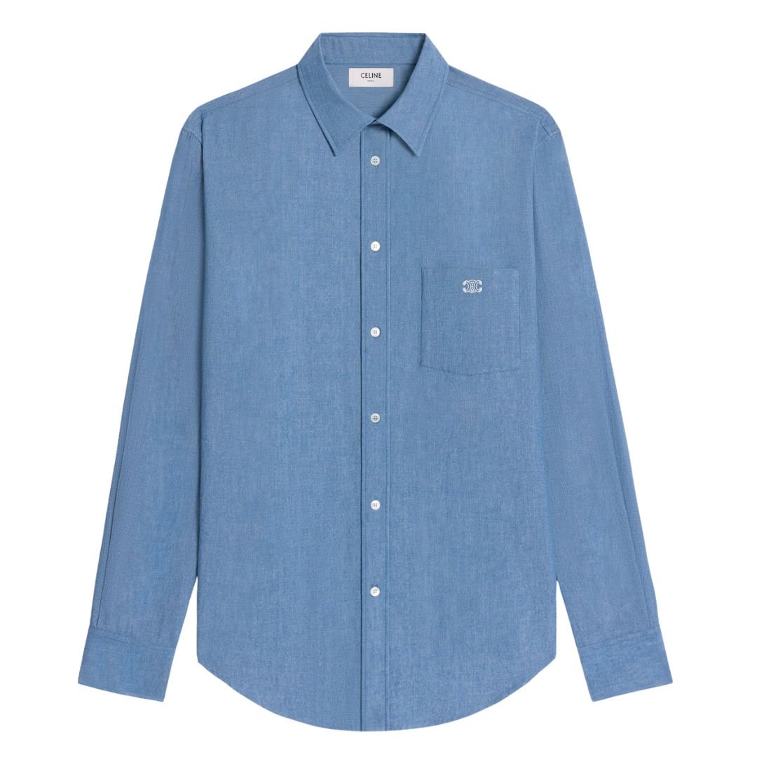 1 CELINE LOOSE SHIRT IN CHAMBRAY COTTON