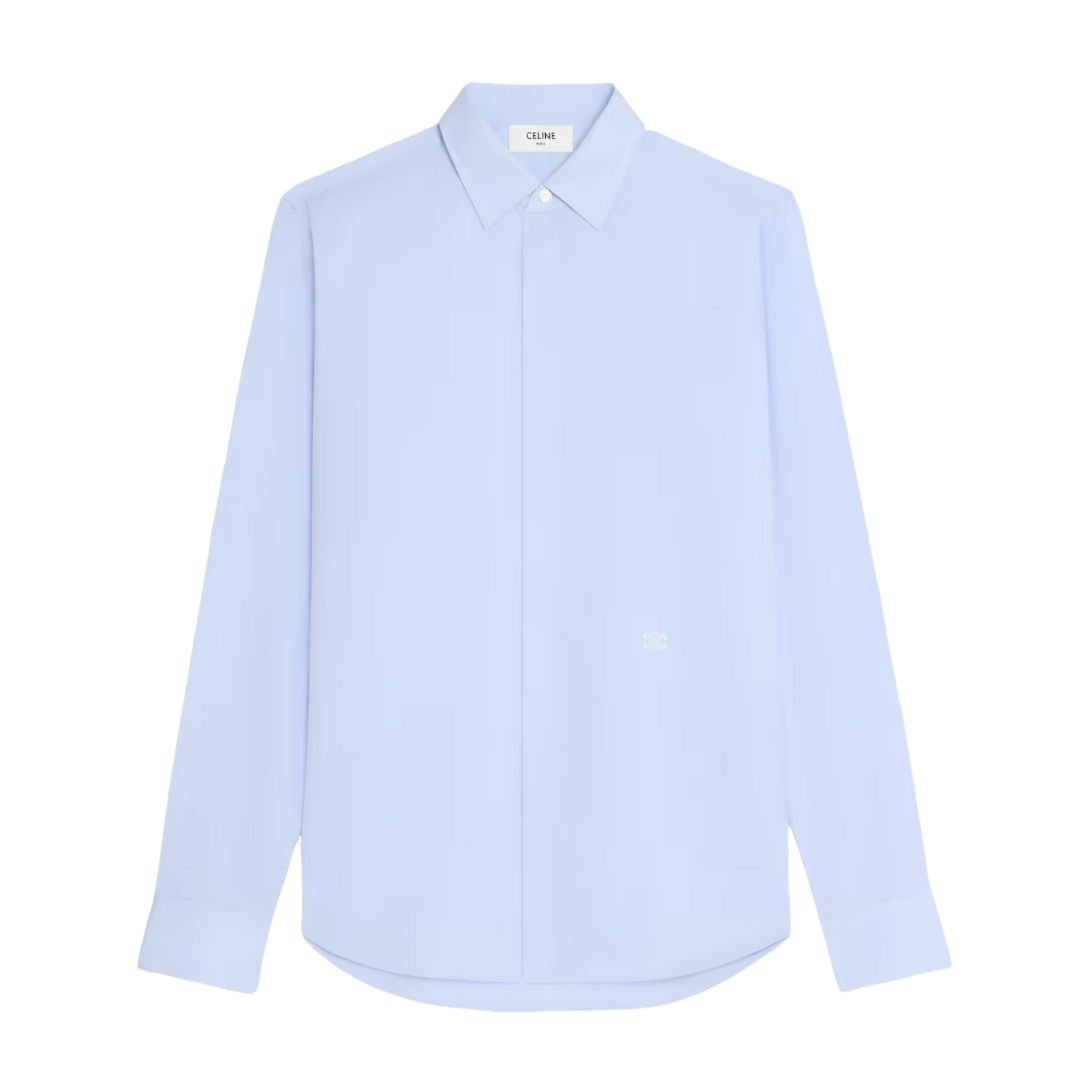 1 CELINE LOOSE SHIRT IN COTTON POPLIN CIEL
