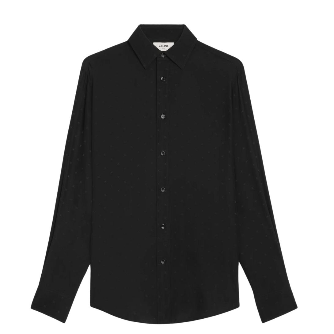 1 CELINE LOOSE CARNABY SHIRT IN SILK JACQUARD