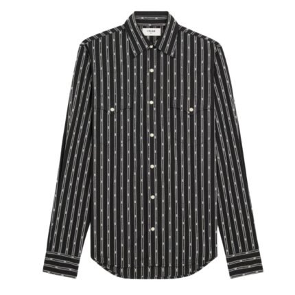 CELINE WESTERN SHIRT IN TRIOMPHE STRIPED COTTON