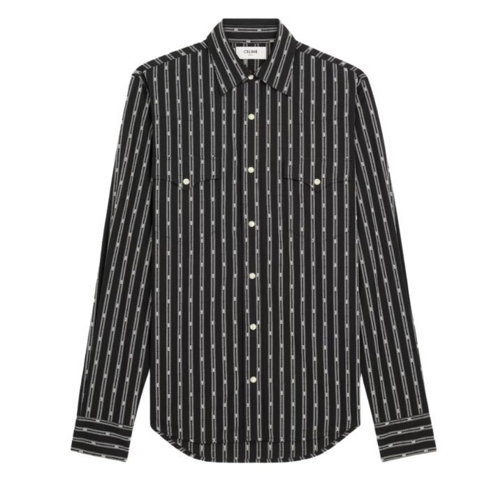 CELINE WESTERN SHIRT IN TRIOMPHE STRIPED COTTON
