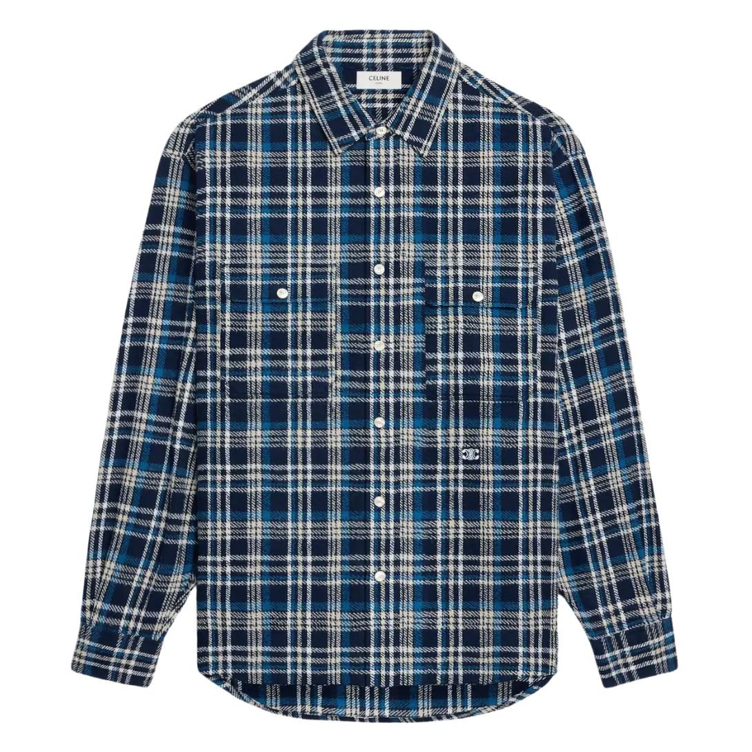 1 CELINE LOOSE LUMBERJACK SHIRT IN CHECK COTTON