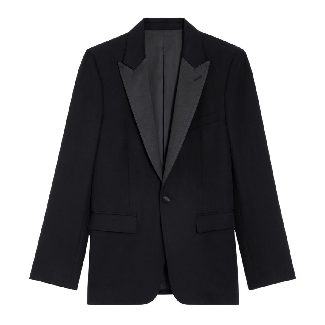 1 CELINE CLASSIC TUX JACKET IN GRAIN DE POUDRE