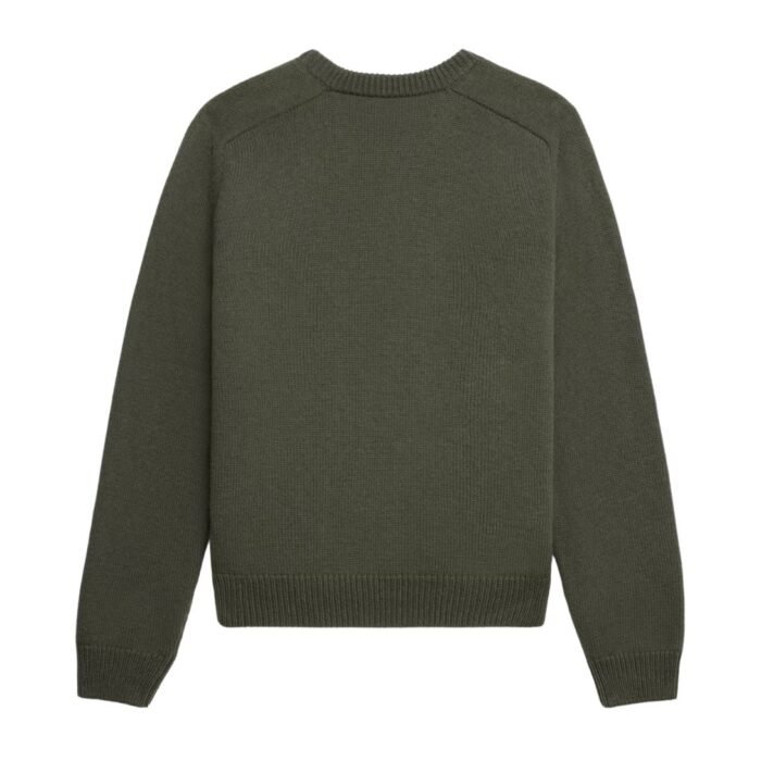 CELINE TRIOMPHE CREW NECK SWEATER IN WOOL AND CASHMERE KHAKI