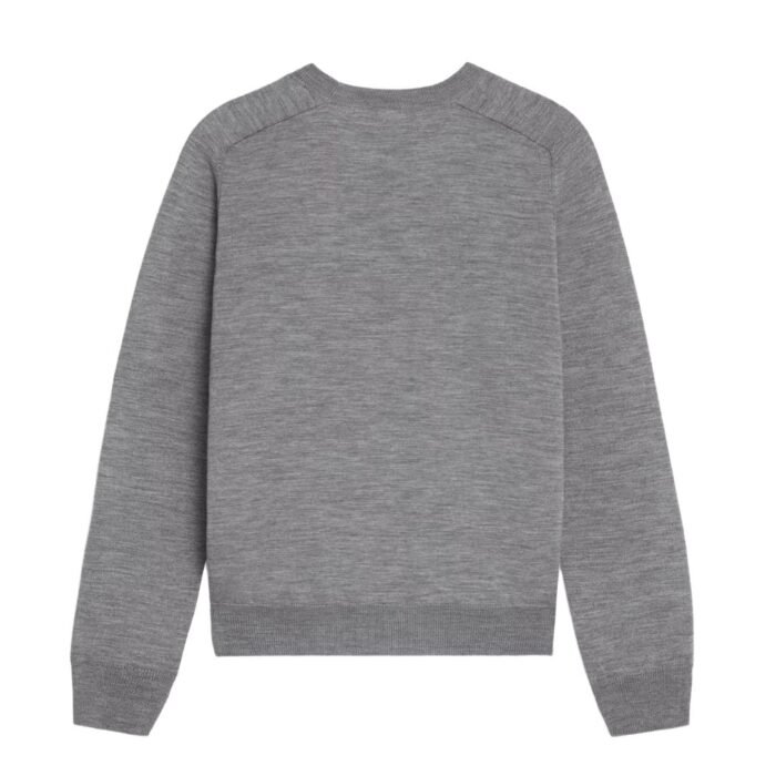 CELINE TRIOMPHE CREW NECK SWEATER IN WOOL MEDIUM GREY