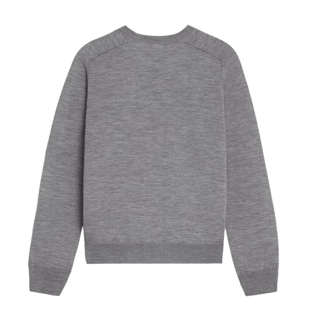 10 CELINE TRIOMPHE CREW NECK SWEATER IN WOOL MEDIUM GREY