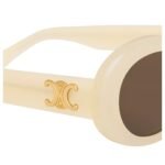 CELINE TRIOMPHE 01 SUNGLASSES IN ACETATE MILKY LIGHT ORANGE
