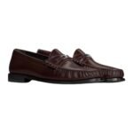 CELINE LUCO TRIOMPHE LOAFER IN POLISHED BULL DARK BROWN-SILVER