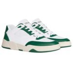 CELINE TRAINER CT 09 LOW LACE UP SNEAKER IN CALFSKIN AND MESH OPTIC WHITE-GREEN