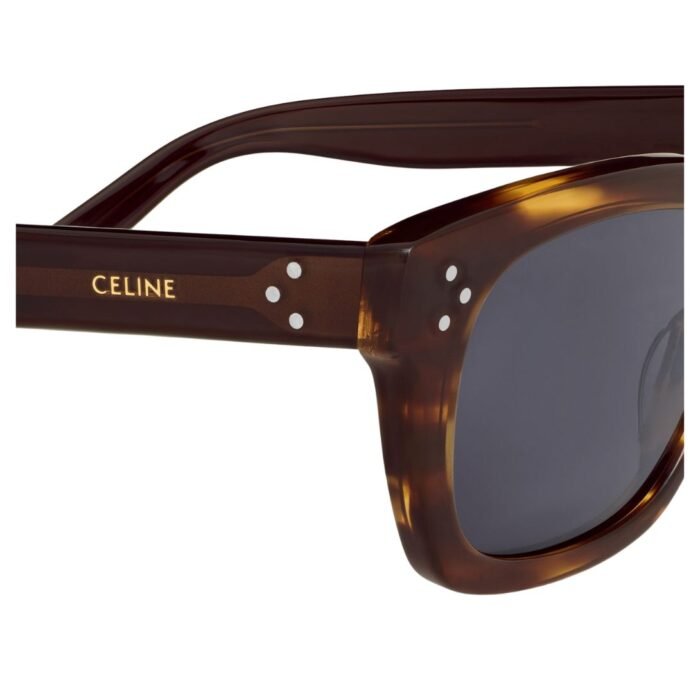 CELINE BLACK FRAME 41 SUNGLASSES IN ACETATE STRIPED HAVANA