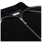 CELINE TRIOMPHE TRACKSUIT JACKET IN VELVET JERSEY BLACK-WHITE