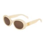 CELINE TRIOMPHE 01 SUNGLASSES IN ACETATE MILKY LIGHT ORANGE