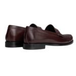 CELINE LUCO TRIOMPHE LOAFER IN POLISHED BULL DARK BROWN-SILVER