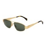 CELINE TRIOMPHE METAL 03 SUNGLASSES IN METAL GOLD-GREEN