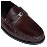 CELINE LUCO TRIOMPHE LOAFER IN POLISHED BULL DARK BROWN-SILVER