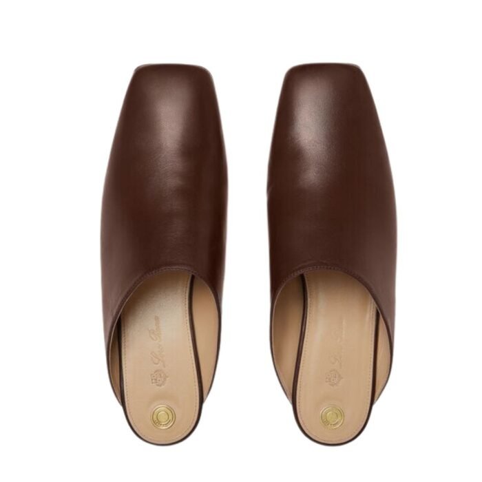 LORO PIANA ALBA FLAT MULE POWDER BROWN