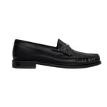 CELINE LUCO TRIOMPHE LOAFER IN POLISHED BULL DARK BROWN-SILVER