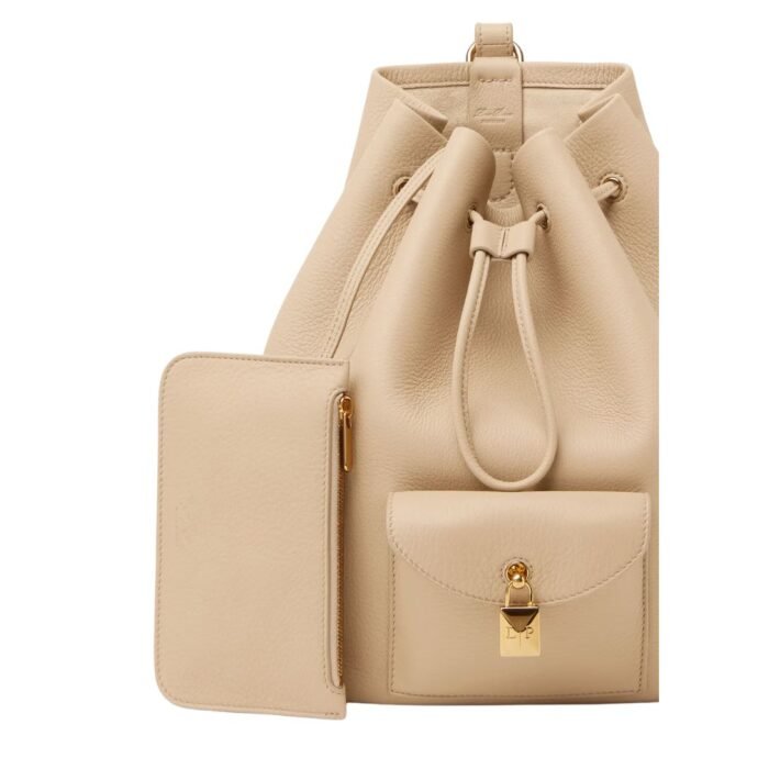 LORO PIANA EXTRA DRAWSTRING BACKPACK L27 LIGHT MASTIC