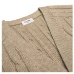 CELINE TRIOMPHE CARDIGAN IN CABLE KNIT CASHMERE LIGHT TAUPE