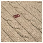 CELINE TRIOMPHE CARDIGAN IN CABLE KNIT CASHMERE LIGHT TAUPE