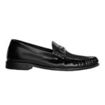 CELINE LUCO TRIOMPHE LOAFER IN POLISHED BULL DARK BROWN-SILVER