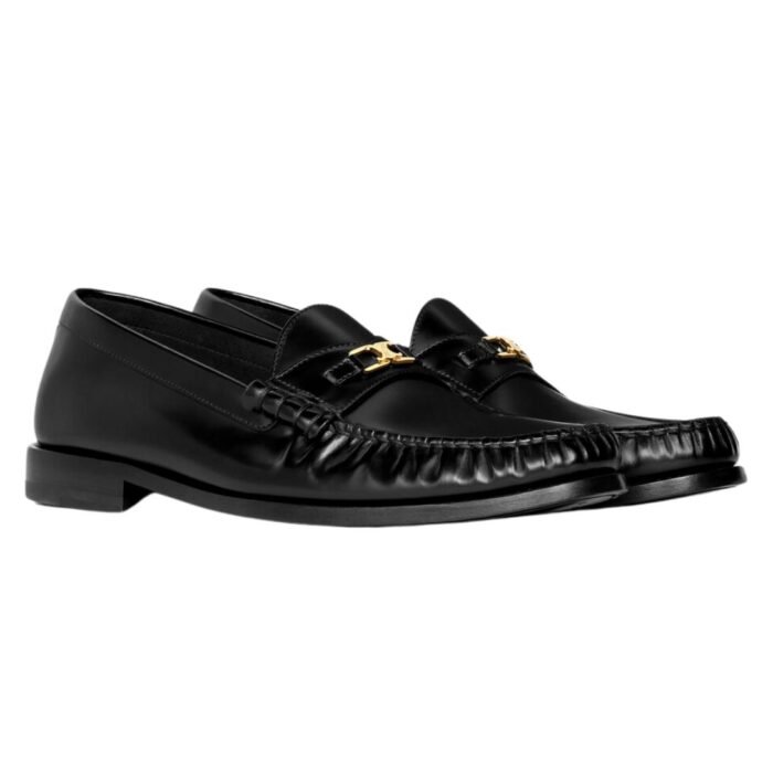 CELINE LUCO TRIOMPHE LOAFER IN POLISHED BULL BLACK